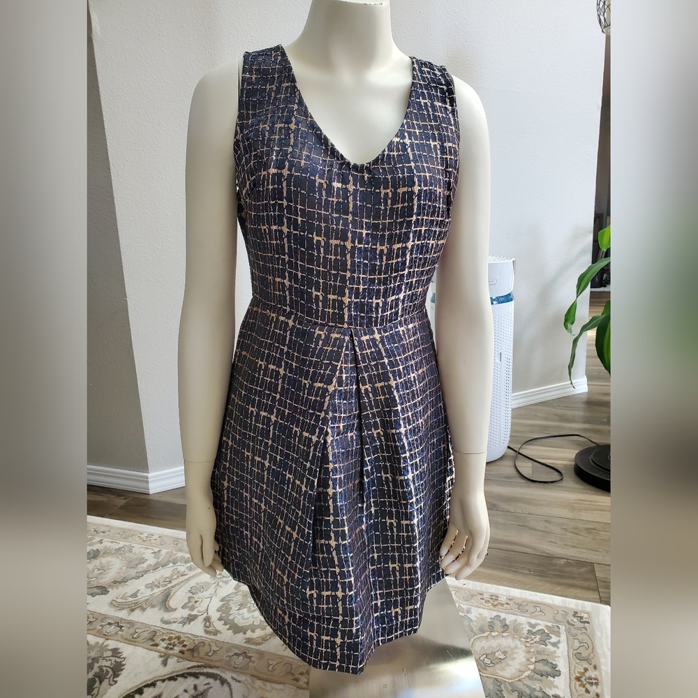 Maitai Blue and Gold Mini Dress